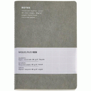 MIQUELRIUS Carnet Back2Basics 14x20, 96p./48 feuilles papier recyclé 80 g/m², couv. Anthracite, ligné - 8422593082140