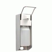 Papstar 10 distributeur mural 27,5 cm x 8,5 cm x 16 cm aluminium 500 ml, levier à bras court, flacon vide inclus - argenté aluminium 93271