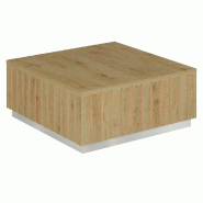 Podium pour mannequins Vertigo T03 MDF naturel et chêne clair 60x60x25cm