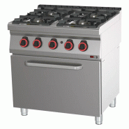RM GASTRO Fourneau à gaz avec four à gaz statique GN 2/1 - 4x brûleur REDFOX - SPT 70/80 21 G - REDFOX - 0615402770842