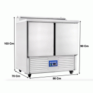 Saladette réfrigérée avec compartiments GN et plan de travail 2 portes - PS200