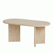 STELLAMEUBLES Table basse OSSIUM en Travertin - 3667335115181
