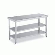 Tables Inox de Travail Centrale DISTFORM Premium avec 2 étagères - Profondeur 700 mm longueur 800 mm - QC270080 Tables Inox de Travail Centrale DISTFORM Premium avec 2 étagères - Profondeur 700 mm longueur 800 mm - QC270080