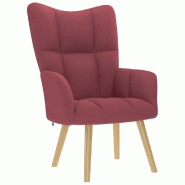 VidaXL Chaise de relaxation Rouge bordeaux Tissu Modèle Atlas Bois Plus - 4016770