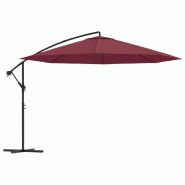 VidaXL Parasol de jardin en porte-à-faux et poteau en aluminium Modèle Boréal Confort Plus - rouge 44507