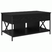 VidaXL Table basse Chêne noir 100 x 55 x 48,5 cm Bois d'ingénierie Modèle Helios Horizon - 883037