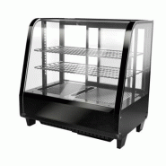Vitrine réfrigérée positive à poser noire avec éclairage LED et vitre bombée - 100 L