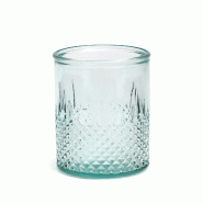 Bazar Bizar Verre à boire en verre recyclé 9x9x11 cm bleu- Lot de 16 - bleu verre ESSAMI004B-S-MTR16
