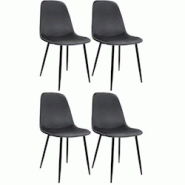 CLP Chaise de salle à manger Maryam Gris foncé/Velours - gris textile 327435 CLP Chaise de salle à manger Maryam Gris foncé/Velours - gris textile 327435