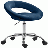CLP Tabouret de travail Olinda velours Bleu - bleu textile 325978 CLP Tabouret de travail Olinda velours Bleu - bleu textile 325978