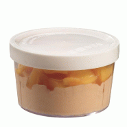 Couvercle LDPE (plastique) pr pot Bodega SAN réemployable 190 et 235 ml Ø8,2 cm
