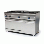Cuisinière industrielle 3 feux avec four - inox M-1200/3H_0