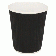Gobelet boissons chaudes double paroi carton ondulé 24cl Black Edition par 1000