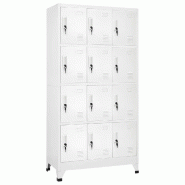 Helloshop26 - Armoire à casier avec 12 compartiments 90 x 45 x 180 cm style moderne usage vestiaire en acier gris 02_0046291 - gris acier 30002341548