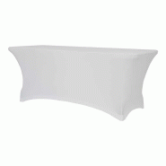 Housse extensible pour table pliante rectangulaire 180x75 cm ZOWN XL180 – Blanc - blanc polyester SPTTP-00261