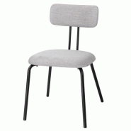 Lot de 2 chaises en acier et bois, gris noir, FAIRFIELD Lot de 2 chaises en acier et bois, gris noir, FAIRFIELD