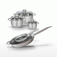 Lot de 2 Poêles 24/32 cm et 3 Faitouts 12/16/20 cm Elo Relief Solution - gris 3176239942170