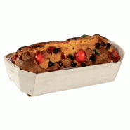 Moule en bois avec caissette 600 ml 18,5x8x4 cm - par 25 - cuisson cakes, pains, brioches