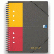 Oxford Lot de 5 Cahier Meetingbook rel. Intégrale A5+ 160p./80 feuilles 80g/m², quadrillé 5x5, avec chem. Intégrée - noir 100102104