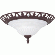 Plafonnier verre opale style rustique 2xE27 max. 60W - Trio - Rustica - marron métal 4017807053296 Plafonnier verre opale style rustique 2xE27 max. 60W - Trio - Rustica - marron métal 4017807053296