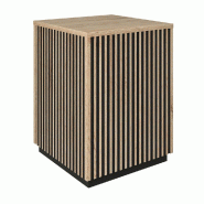 Podium haut Vertigo T01 MDF noir et chêne clair 45x45x60cm