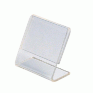Porte étiquette plexi transparent 5x4,3 cm - Lot de 10 - Forme inclinée - Plexiglass 1.5mm