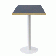 RestooTab - Mange-debout Rome blanc 60x60cm bleu fes fenix chants couleur laiton - bleu Bois manufacturé TB-ROMFF1-6060M-BL.FES-LAI