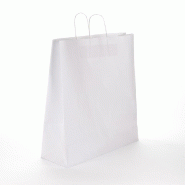 Sac kraft blanc poignées torsadées 46x16x49cm - par 200