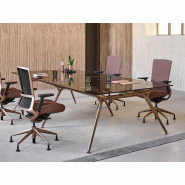 Table de réunion Arkitek d'exception cuivre et verre noir ? Actiu