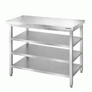 Table de travail en inox Bar 1000x700 mm avec 3 étagères inférieures PREMIUM - GOLDINOX - gris inox 3701770832194