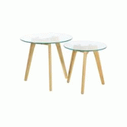 Tables gigognes en verre trempé (Lot de 2) The Home Deco Factory - 3561864332074 Tables gigognes en verre trempé (Lot de 2) The Home Deco Factory - 3561864332074