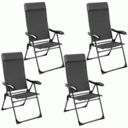 TecTake GmbH tectake Chaise de camping pliable MÜRITZ en aluminium avec appui-tête gris anthracite - 405589 - gris acier 405589 TecTake GmbH tectake Chaise de camping pliable MÜRITZ en aluminium avec appui-tête gris anthracite - 405589 - gris acier 405589