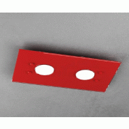 Top light Plafonnier Rectangulaire Toplight Path À 2 Lumières Avec Culot Gx53, Structure Rouge, Design Moderne 40X20X3Cm - rouge 8056039147300