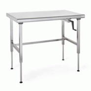 Tournus TABLE INOX CENTRALE "ERGONOMIX" avec étagère inférieure amovible hauteur réglable de 800 à 1100 mm dimensions 1600 x 700 mm - inox 424705