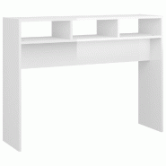 VidaXL Table console blanc brillant 105x30x80 cm bois d'ingénierie Modèle Patio Omega Plus - 808311