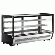 Vitrine réfrigérée à poser noire avec éclairage LED - 200 L - 3 niveaux