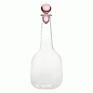 Zafferano Bouteille Bilia en verre borosilicaté couleur Rose, design raffiné et élégant pour la table, réalisée entièrement à la main, pièce