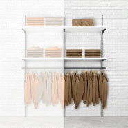 Élément suivant Cremablack 2 tablettes blanc + 1 penderie L90xH240cm