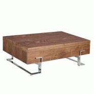 AC ANGEL CERDA Angel Cerdá Table basse rectangulaire en noyer et acier chromé 2099C 130 x 68 x 39 - marron Bois manufacturé 8435631019503 AC ANGEL CERDA Angel Cerdá Table basse rectangulaire en noyer et acier chromé 2099C 130 x 68 x 39 - marron Bois manufacturé 8435631019503