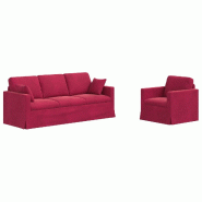 Canapé 2 pcs Bordeaux 198 x 78 x 80 cm Velours Modèle Apex Panorama Modern - Matériau naturel 8721364374874