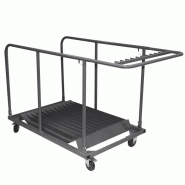 Chariot table ronde Nimes 132x83x102 - Chariot table ronde Nimes 132x83x102 -