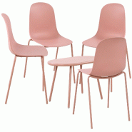 CLP Ensemble de 4 sièges Veldin Rose - violet plastique 326166