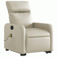 Fauteuil inclinable de massage Crème Similicuir Modèle Elmelora - 8721012219861