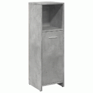 Helloshop26 - Armoire de salle de bain design moderne rangement pratique 30 x 30 x 95 cm en bois gris béton 02_0050716 - gris Bois massif 30002365261