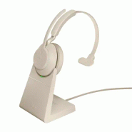 Jabra Evolve2 65 Casque Sans fil Arceau Bureau/Centre d'appels USB Type-C Bluetooth Beige