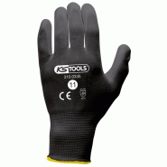 KS Tools Boîte de 12 paires de gants microfibres noirs, T.11 - 4042146790847
