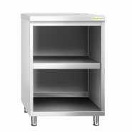 Meuble bas inox ouvert 600x600 mm PREMIUM - GOLDINOX - gris inox 3701770808694