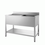 Plonge 1 bac à droite avec étagère - L 1200 x P 700 mm - inox P1BD7-12 Plonge 1 bac à droite avec étagère - L 1200 x P 700 mm - inox P1BD7-12
