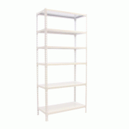 SimonRack Rayonnage métallique, 2500x1100x300 mm, 6 niveaux, tablette métallique, 200 kg au point de flexion, Blanc - Simonclick - métal 8435104974469