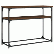 Table console chêne marron 100x35,5x75 cm bois d'ingénierie Modèle Atlas Premium - 834069